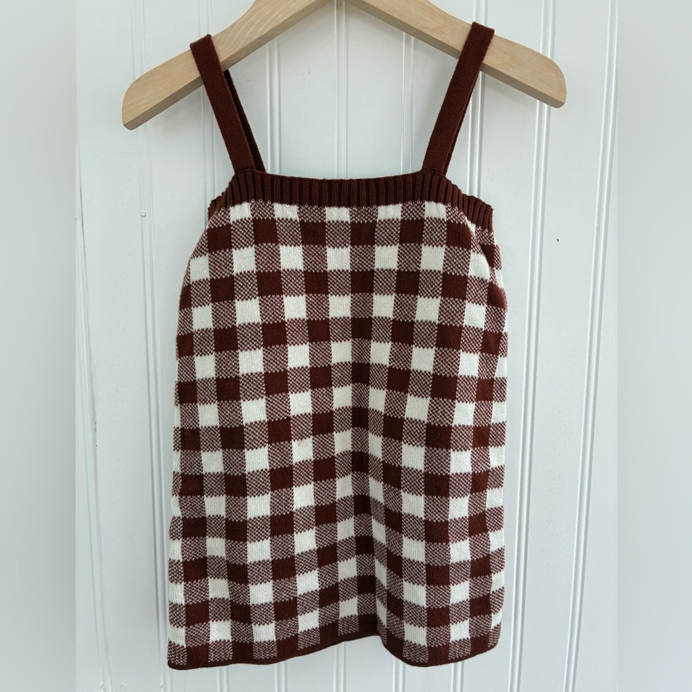 Misha And Puff Brown and White Checkered Picnic Tank
